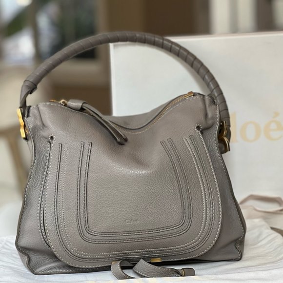 Chloe Handbags - CHLOE Calfskin Hobo Cashmere Grey Handbag